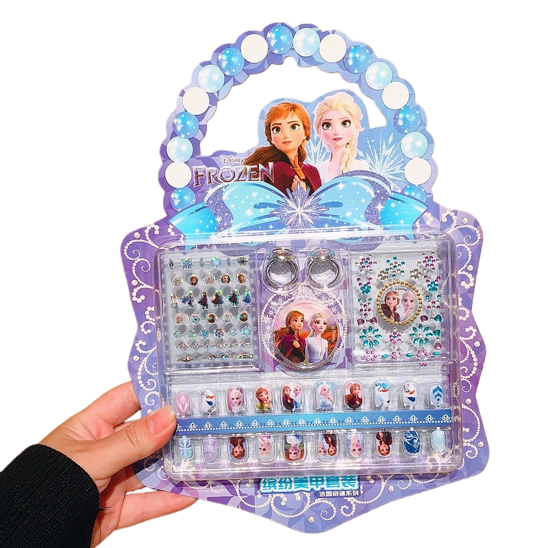 爱莎公主儿童指甲贴套装冰雪奇缘美甲贴防水贴画玩具无毒女孩贴纸