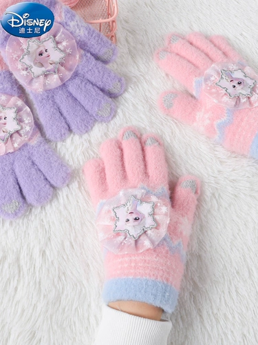 Детские удерживающие тепло перчатки для принцессы, мультяшный комплект для раннего возраста, увеличенная толщина