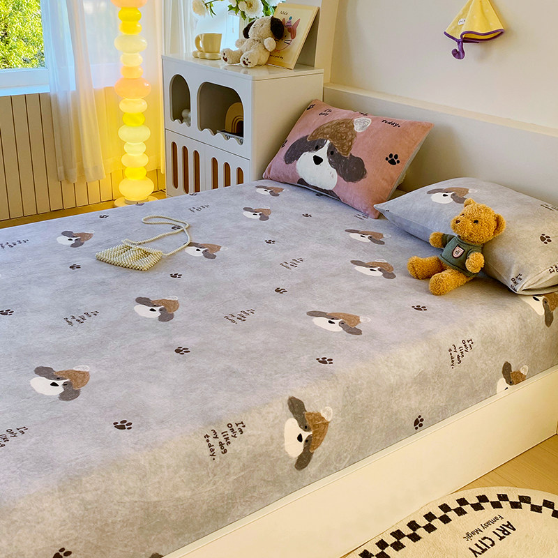 冬季加厚牛奶绒床笠床垫保护套珊瑚绒床罩三件套法兰绒单双防尘套,淘宝优惠券,粉丝福利购,淘宝优惠卷