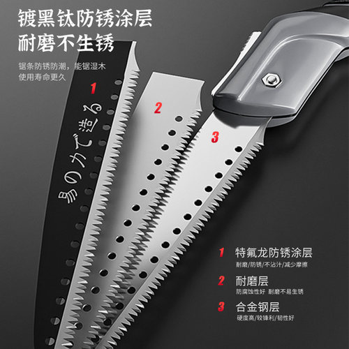 折叠锯手锯特快伐木锯锯树神器锯子家用小型手持手工剧木头木工板 - 图3