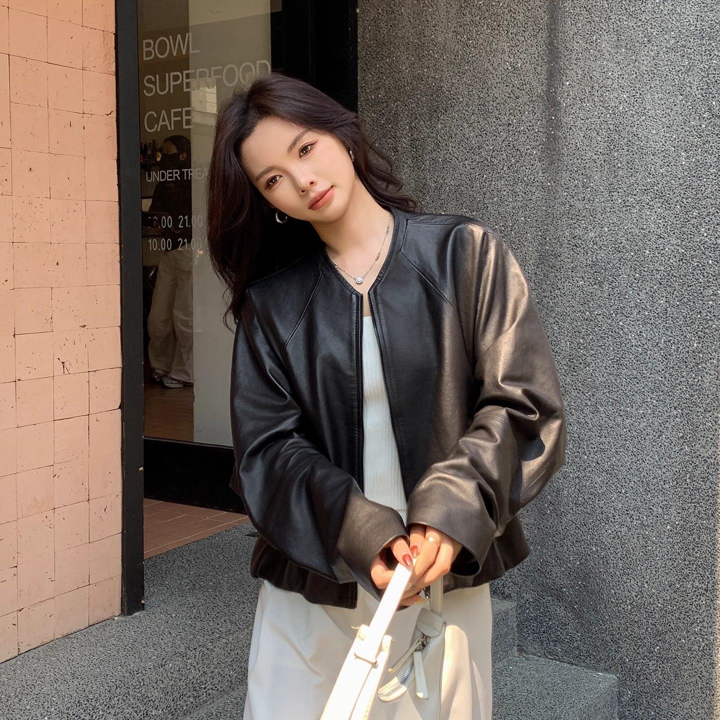 2025秋冬新款真皮皮衣女小个子短款绵羊皮外套休闲百搭蝙蝠袖上衣,淘宝优惠券,粉丝福利购,淘宝优惠卷