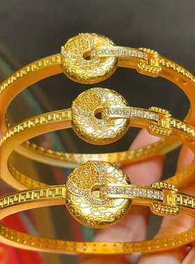 沙金福禄安康手链女款轻奢小众设计感高级气质百搭手饰