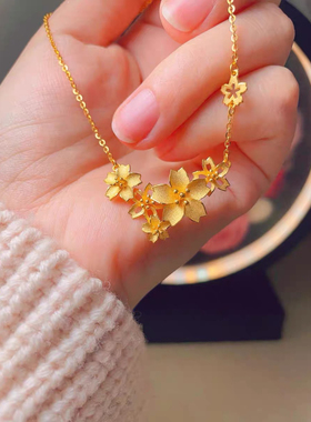 古法三生三世繁花似锦花朵项链花团锦簇婚嫁结婚系列女款金首饰