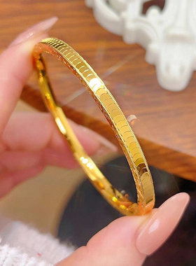 金店同款合金爆闪亮面鳞片碎冰冰手镯闭口镯子气质轻奢送女友礼物