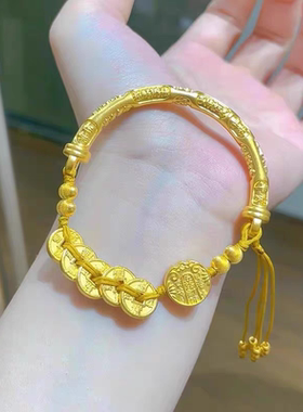 金店同款五帝钱半镯手链女款小众文艺时尚高级手饰礼物