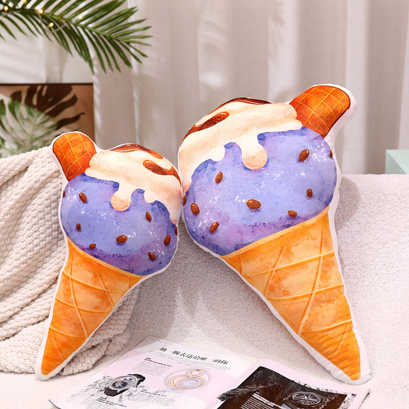 Simulation cartoon ice cream pillow plush toy ice cream cone children dancing props doll birthday gift
