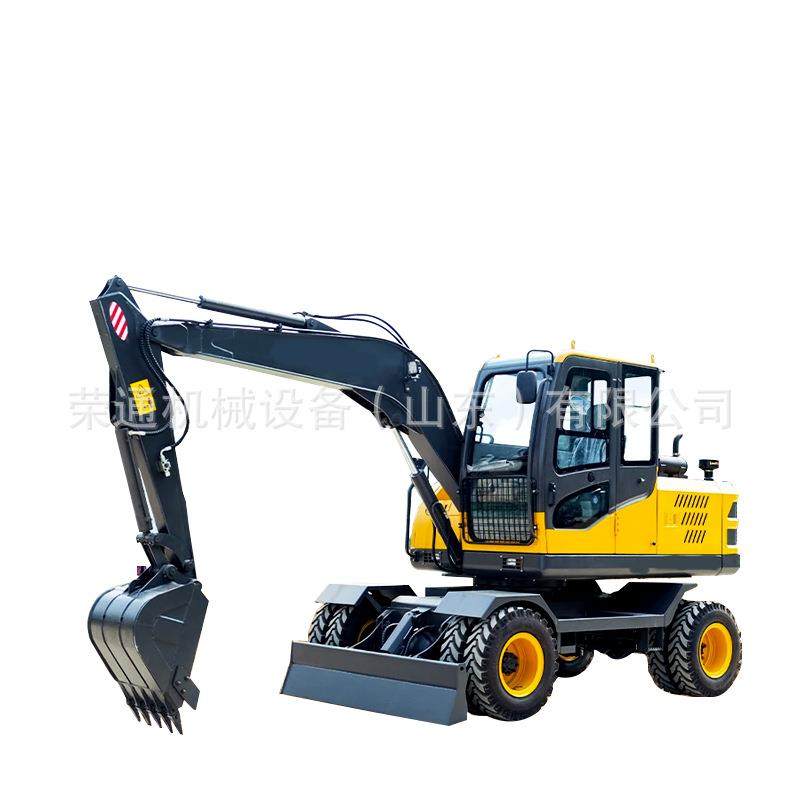 出口轮式挖掘机80挖土机60°液压旋转大型轮式挖掘机可更换属具,淘宝优惠券,粉丝福利购,淘宝优惠卷