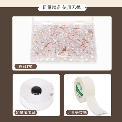 全边框照片墙毛毡板墙贴墙面diy地图旅行创意拍立得照片墙拼豆展示板装饰画背景板客厅不伤墙留言板毛毡墙贴 - 图2