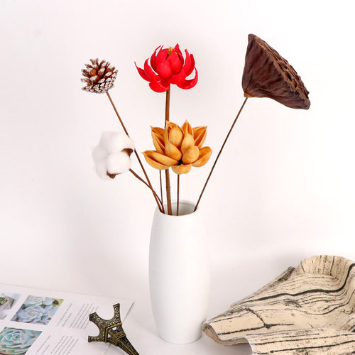 ins网红天然干花棉花麦穗永生花真花花束兔尾草插花客厅装饰摆件 - 图1