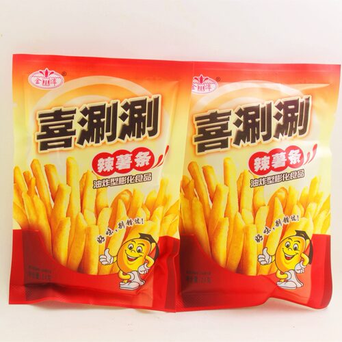 喜涮涮辣薯条加量装薯条薯片油炸膨化零食品休闲宿舍小吃年货 - 图0