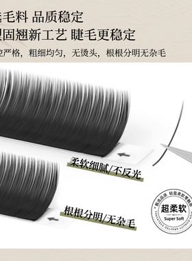 超软单根嫁接扁毛美睫双尖空气