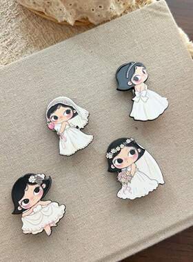 韩系新款甜美yu yu婚纱发夹卡通可爱少女鸭嘴碎发侧边刘海夹子