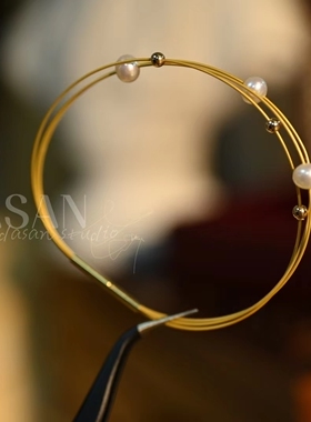 大三手作hlne淡水珍珠环绕手链