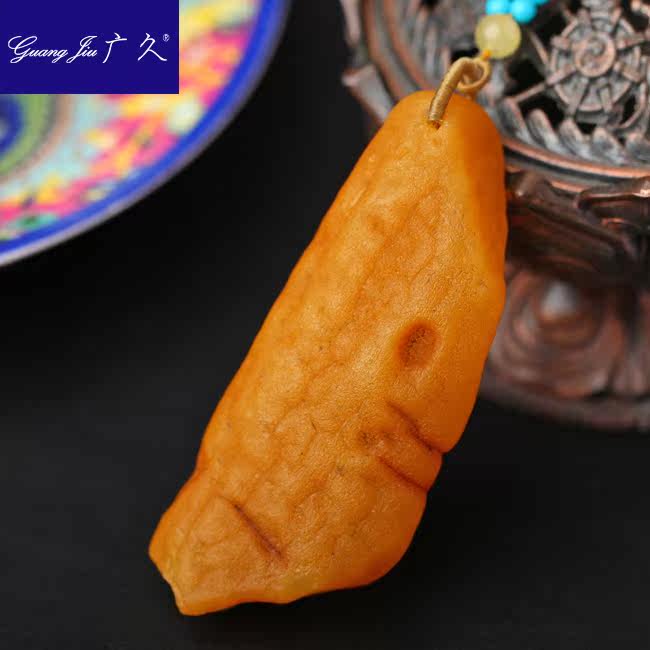 广久波罗的海天然蜜蜡原皮原石项坠 广久项链