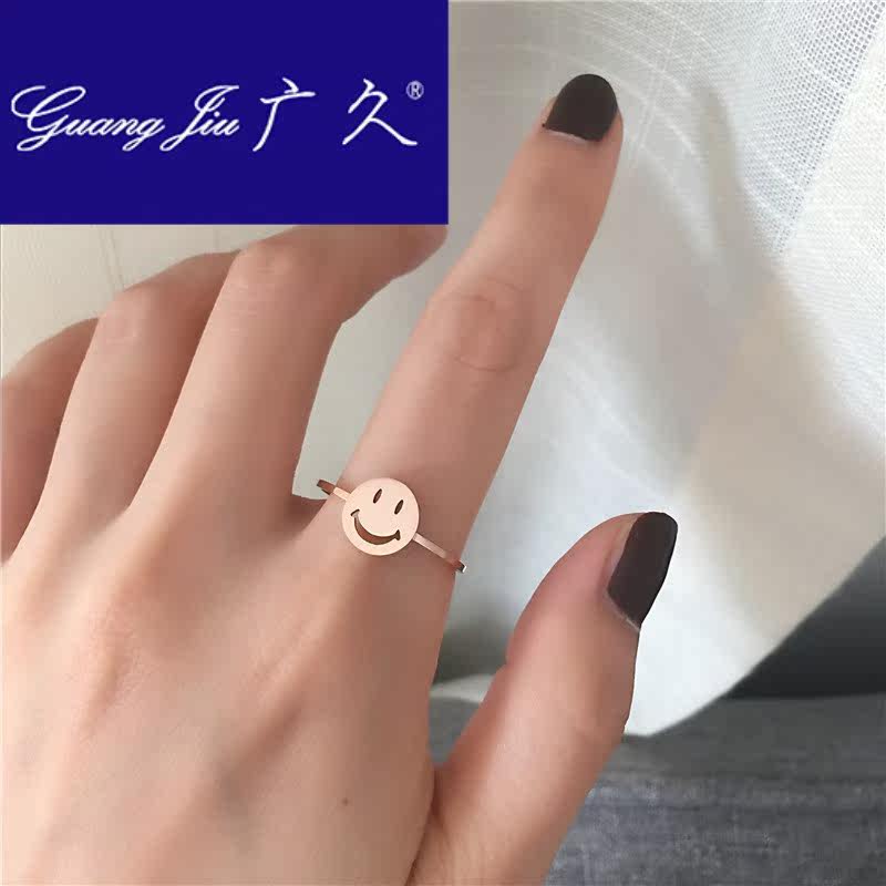 广久a1 18k玫瑰金食指戒 广久戒指/指环