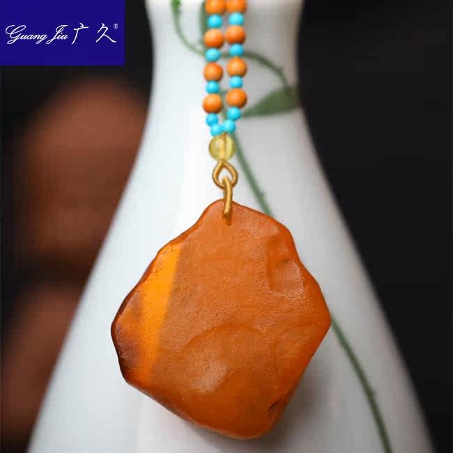 广久波罗的海天然蜜蜡一物一图项坠 广久项链