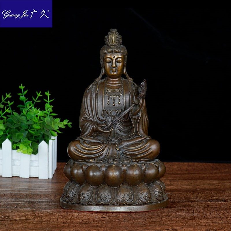 摆件纯铜释迦牟尼大势至菩萨铜佛像 广久摆件