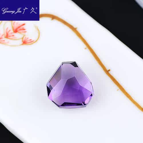 广久天然乌拉圭紫水晶刻面锁骨链 广久项坠/吊坠