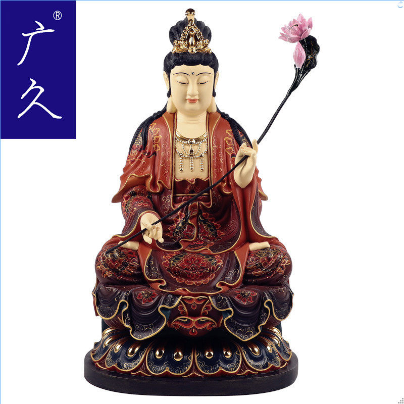 广久台湾纯铜彩绘西方三圣家用佛像 广久摆件