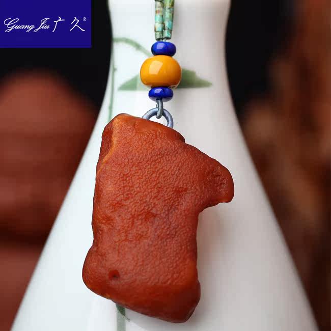 广久波罗的海天然蜜蜡原皮原石项坠 广久项链