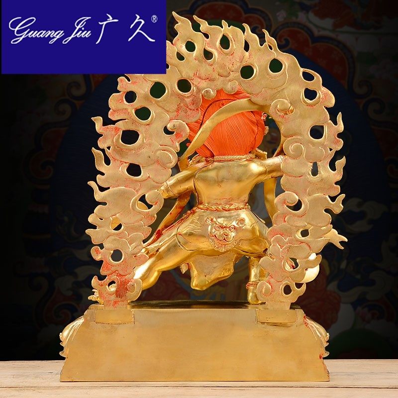 纯铜全鎏金10寸藏传佛教大势至菩萨 广久摆件