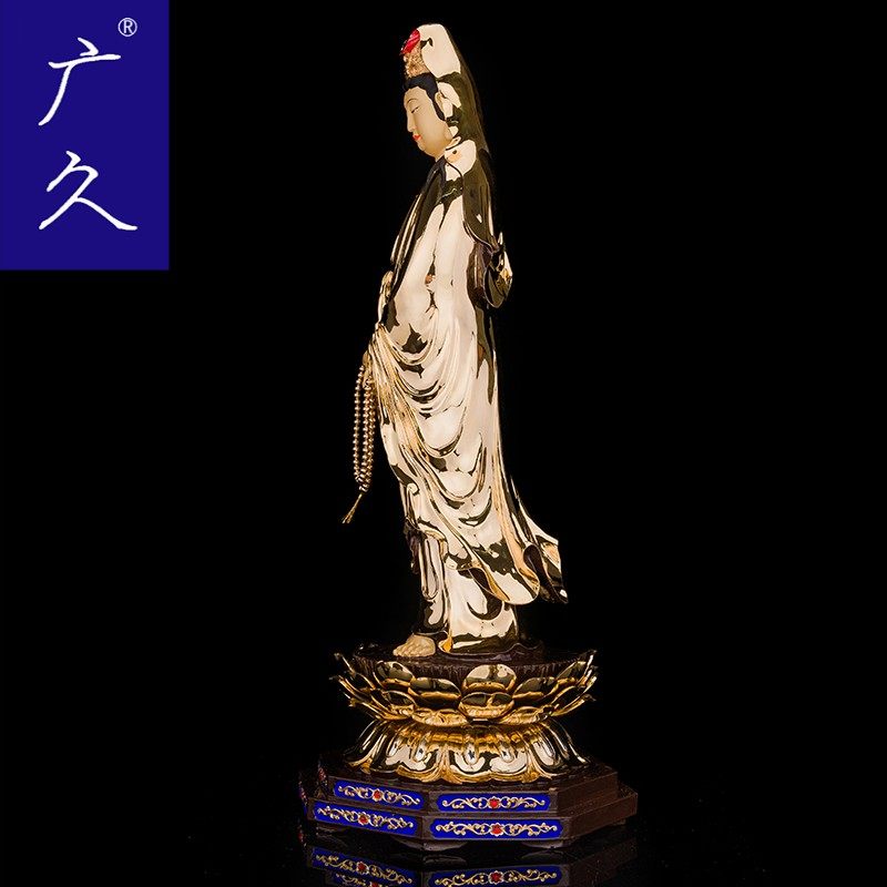 纯铜鎏金开光西方三圣大势至佛像 广久摆件