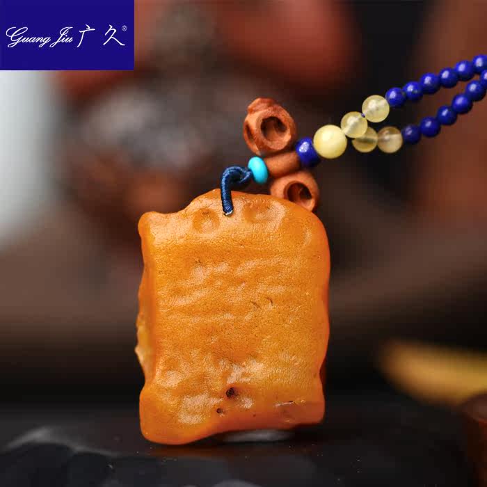 广久波罗的海天然蜜蜡原皮原石项坠 广久项链