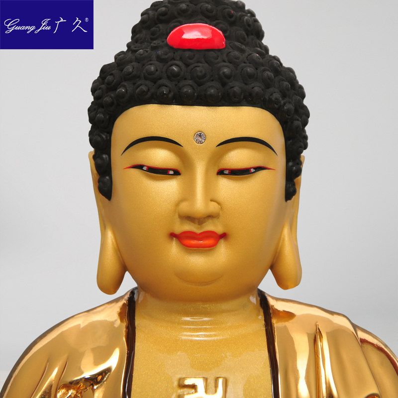 广久纯铜24k金阿弥陀佛hm1202佛像 广久摆件