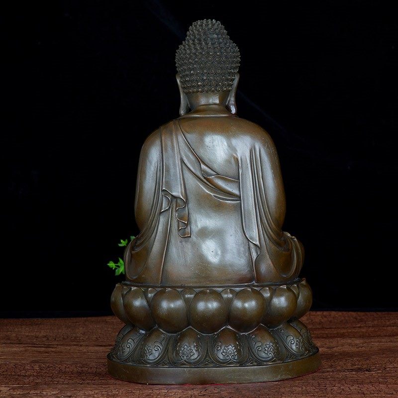 摆件纯铜释迦牟尼大势至菩萨铜佛像 广久摆件