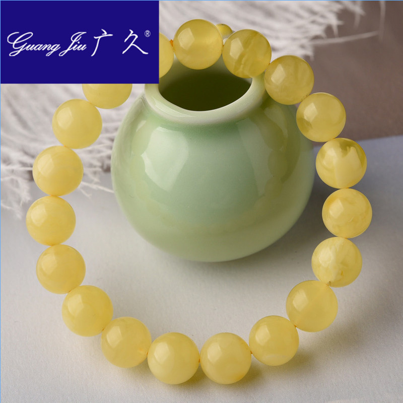 广久鸡油黄蜜蜡手串一物一图手链 广久手链