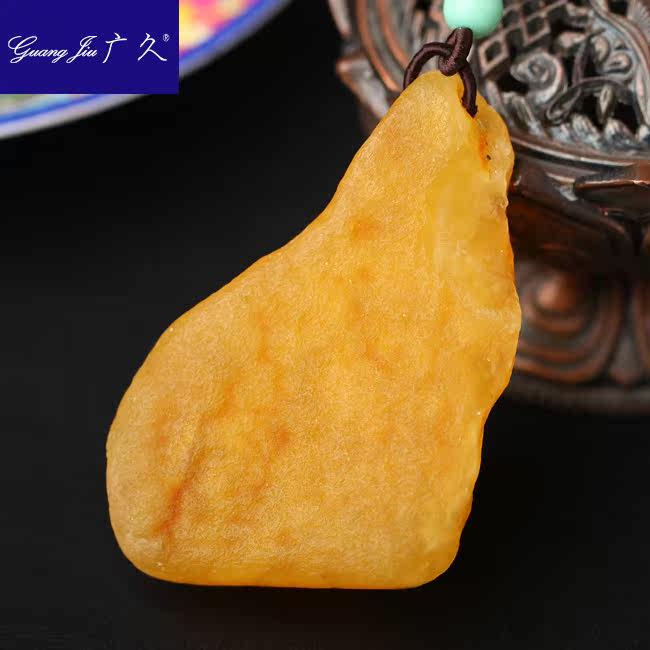 广久波罗的海天然蜜蜡原皮原石项坠 广久项链