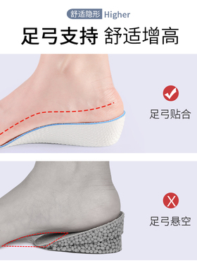 长筒靴专用增高鞋垫不挤脚两厘米