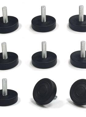 m6*20圆纹塑胶调节脚家具塑料调整脚展示架桌椅可调节脚螺丝脚垫