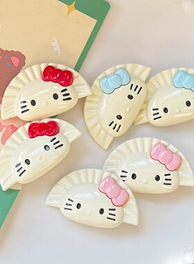 可爱小猫水饺发夹ins趣味食玩少女心刘海夹搞怪日系百搭卡通头饰
