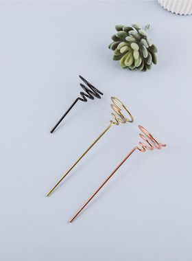 空气凤梨电镀花架弹簧底座无土植物几何支架简约铁艺吊架