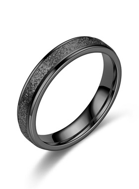 日韩简约 新款不锈钢磨砂玫瑰金戒指女 欧美时尚钛钢情侣戒指