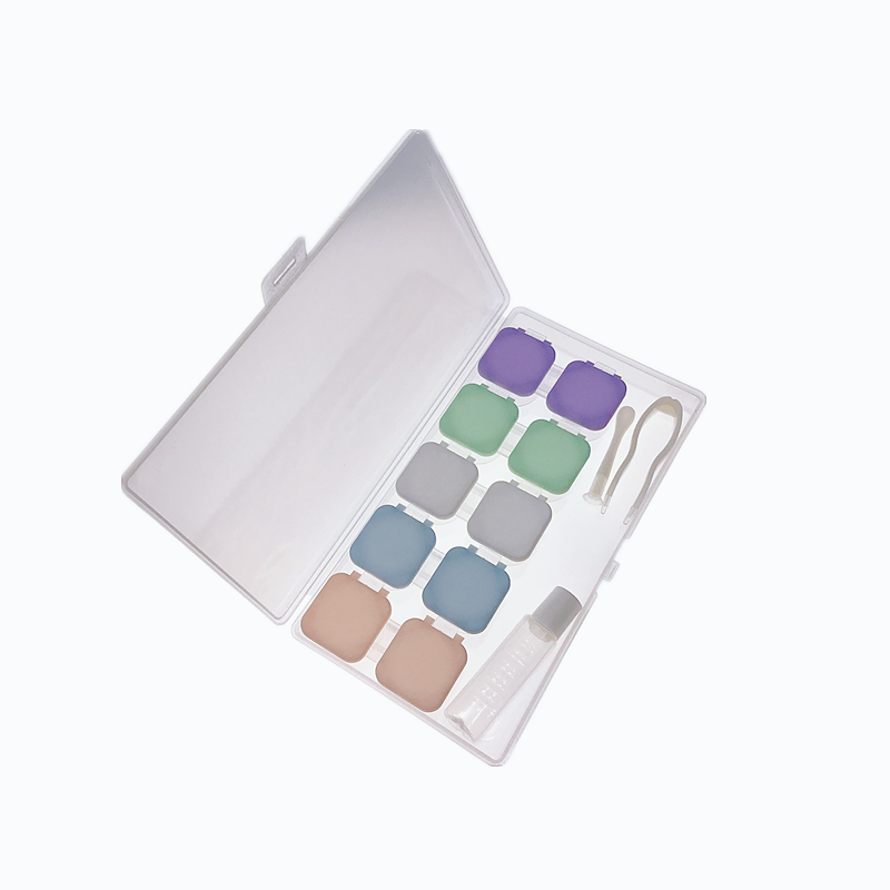 翻盖按压扣式美瞳隐形近视眼镜盒多副装纯色便携双联收纳伴侣盒子 - 图3