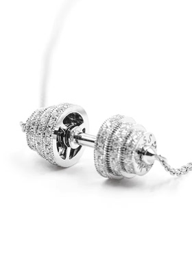 满钻健身哑铃锁骨链情侣礼物