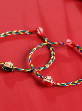 端午节五彩绳小粽子手链宝宝五色线手绳男儿童编织红绳