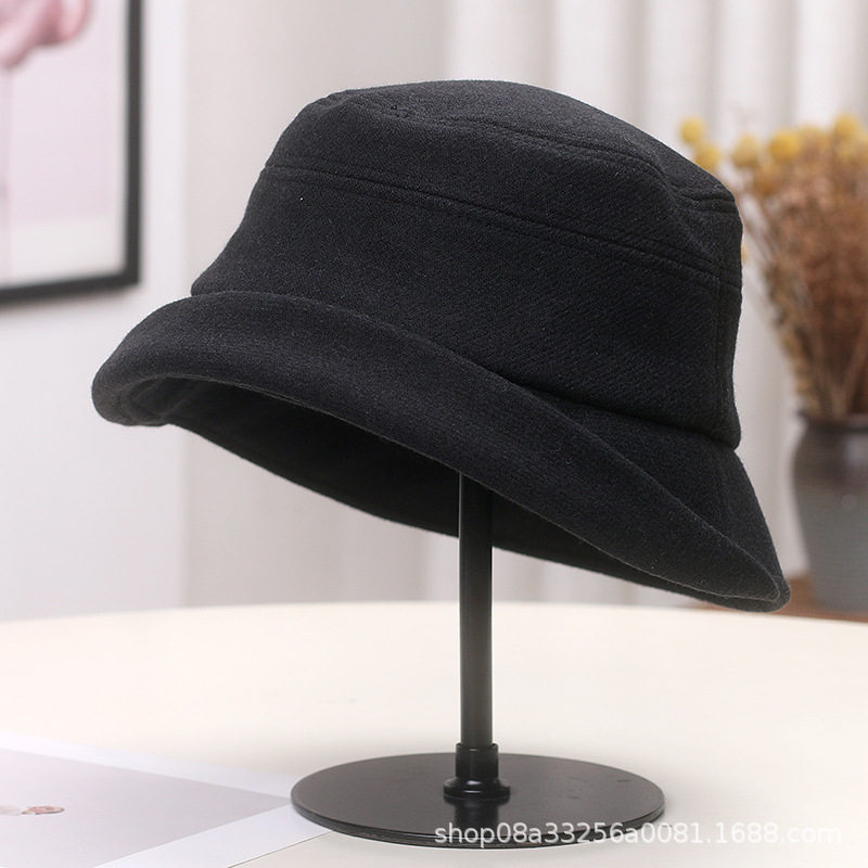 香港潮牌日系复古毛呢渔夫帽子女士春秋新款大檐卷边盆帽显脸小素,淘宝优惠券,粉丝福利购,淘宝优惠卷