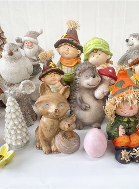 美式乡村红土氧化镁树脂创意摆件