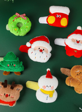 Christmas hair clip cartoon cute small accessory plush doll