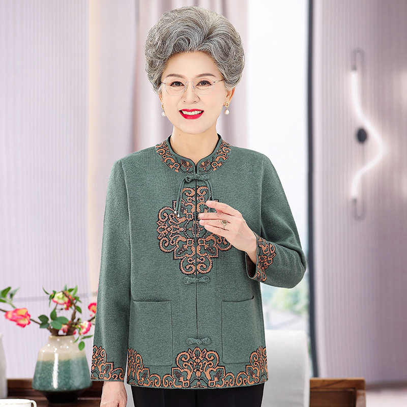 恒源祥老年人秋冬针织毛衣外婆开衫女奶奶装老太太衣服70岁妈妈秋,淘宝优惠券,粉丝福利购,淘宝优惠卷