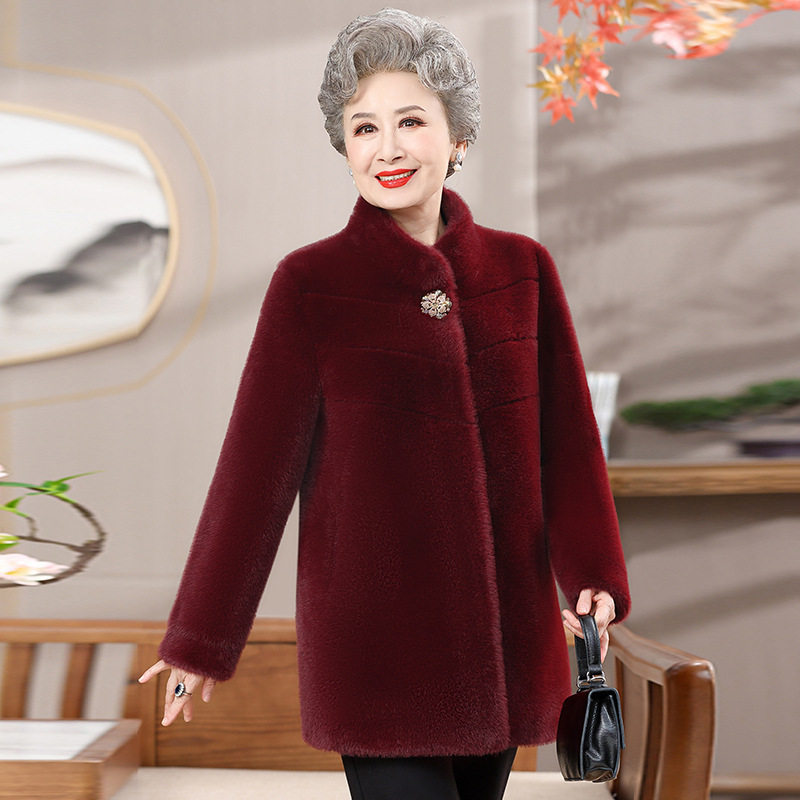 恒源祥奶奶冬装貂绒外套过年新款加厚妈妈秋冬季大衣女老年人老人,淘宝优惠券,粉丝福利购,淘宝优惠卷