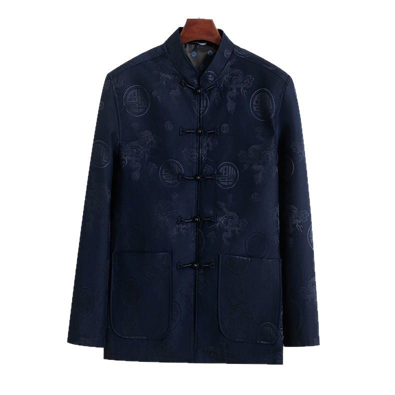 恒源祥男士唐装中老年男士春秋季唐装爷爷夹克套装汉服爸爸外套上,淘宝优惠券,粉丝福利购,淘宝优惠卷