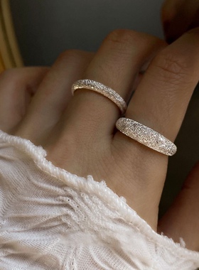 Ｓ925纯银波光粼粼BlingBling戒指星空银河系列闪耀璀璨开口戒女