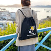 Simple canvas drawstring backpack custom-made