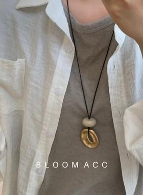 亚克力圆形不规则吊坠项链冷淡风简约时尚锁骨链个性设计百搭项饰