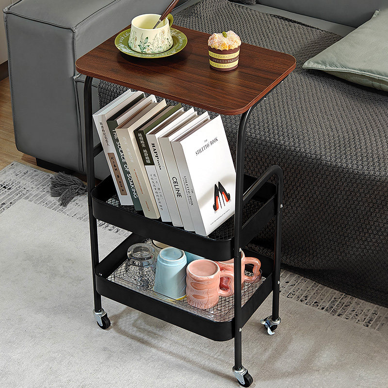 可移动小推车置物架中古风推车茶几带轮零食收纳架客厅厨房置物架,淘宝优惠券,粉丝福利购,淘宝优惠卷