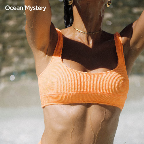 OceanMystery新款遮肚性感比基尼背心式多功能防震冲浪分体泳衣女 - 图2